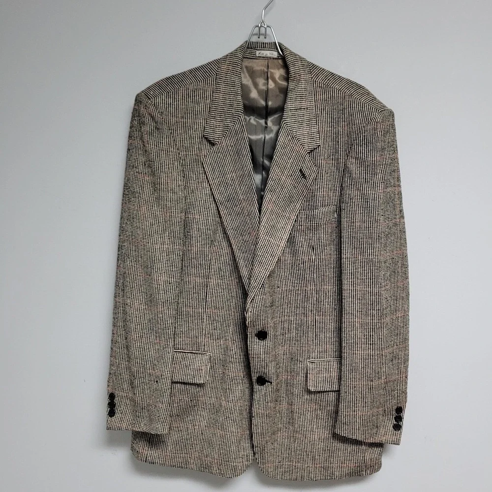 Men's Plaid Two Button Blazer Sport Coat
